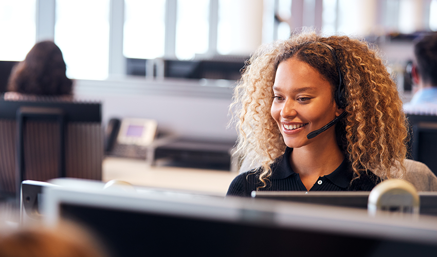 woman at call center