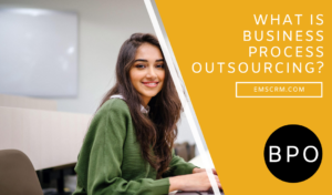 girl at the computer and the words What is Business Process Outsourcing BPO on the image